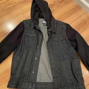 Denim jacket with hood